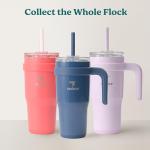 24 oz Stainless Steel Tumbler with Handle - Lilac Bud