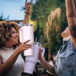 40 oz Insulated Tumbler with Handle and Straw