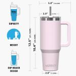 40 oz Insulated Tumbler with Handle and Straw