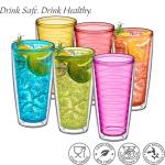 Abby Alaska 24-Ounce Insulated Plastic Tumblers Set