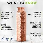 Kamojo Hammered Copper Water Tumbler with Straw