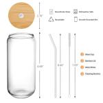 20 Oz Glass Tumblers with Lids and Straws