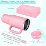 40 oz Insulated Tumbler with Handle & Straw