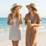 20 oz Amber Glass Tumbler with Lid & Straw