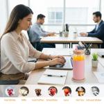 20 oz Amber Glass Tumbler with Lid & Straw