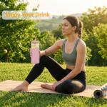 20 oz Amber Glass Tumbler with Lid & Straw