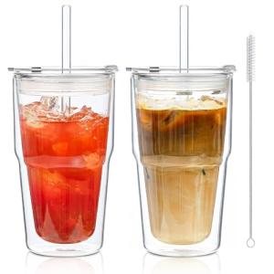 2 Pack Double Wall Insulated Glass Tumblers