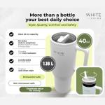 White 40 oz Leak Proof Stainless Steel Tumbler