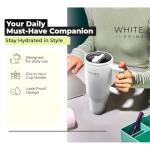 White 40 oz Leak Proof Stainless Steel Tumbler