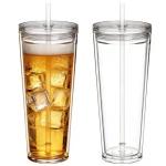 24oz Double Wall Insulated Tumbler with Lid & Straw