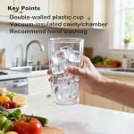 16 oz Unbreakable Double-Walled Insulated Tumblers - Set of 4