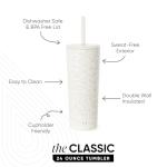 Insulated 24oz Tumbler with Lid and Straw