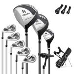 Left-Handed 10-Piece Golf Club Set for Men
