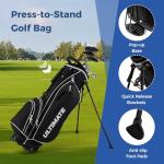 Left-Handed 10-Piece Golf Club Set for Men