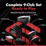 Stix Golf 9 Club Set - Unisex, Black Finish
