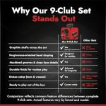 Stix Golf 9 Club Set - Unisex, Black Finish