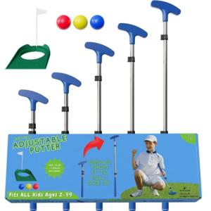 Adjustable Kids Golf Putter with Balls and Cup