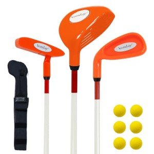 Kids Golf Club Set with Bag and Balls (Orange)