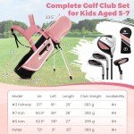 GYMAX Kids Golf Club Set for Ages 5-7