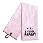 Funny Pink Golf Towel with Clip for Women