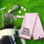 Funny Pink Golf Towel with Clip for Women