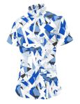 LOMON Women's Golf Polo Shirt - Geometry Blue