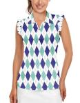 Womens Sleeveless Moisture Wicking Golf Polo Top