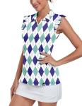 Womens Sleeveless Moisture Wicking Golf Polo Top