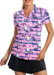 Funny Pink V-Neck Golf Shirt for Women