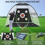 KLAODOT Golf Net and Practice Mat Combo 10x7FT