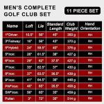 KVV Men's 11-Piece Premium Golf Club Set