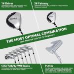 Men's Complete Golf Club Set with Stand Bag