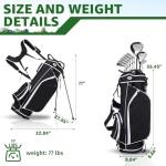 Men's Complete Golf Club Set with Stand Bag