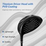 KVV Right-Handed Titanium Golf Driver with Headcover