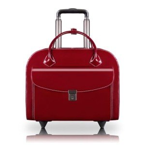 McKlein Red Leather Limited Edition Rolling Briefcase