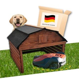 Stahlmann® Mähroboter Garage aus Kiefernholz