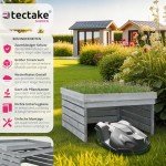tectake® Mähroboter Garage mit Pflanzenkasten, wetterfest