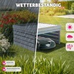 tectake® Mähroboter Garage mit Pflanzenkasten, wetterfest