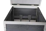 Holzgarage für Mähroboter in Grau-Weiß