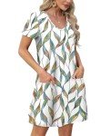 OFEEFAN Plus Size Floral Summer Dress with Pockets