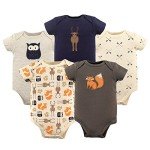 Hudson Baby Unisex Forest Cotton Bodysuits, 6-9 Months