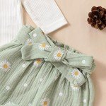 Daisy Print Rib Knit Romper & Headband Set