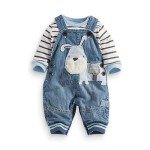 Adorable Blue Stripe Romper for Baby Boys