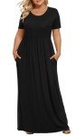Summer Short Sleeve Plus Size Maxi Dress with Pockets