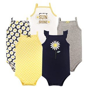 Daisy Cotton Sleeveless Bodysuits for Babies
