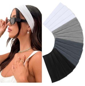 16 Pack Non-Slip Cotton Headbands for Women