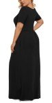 Summer Short Sleeve Plus Size Maxi Dress with Pockets
