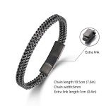 Men's Stainless Steel Franco Chain Bracelet with Clasp