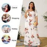 Summer Short Sleeve Plus Size Maxi Dress with Pockets
