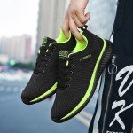 Men's Black Breathable Athletic Knit Sneakers
